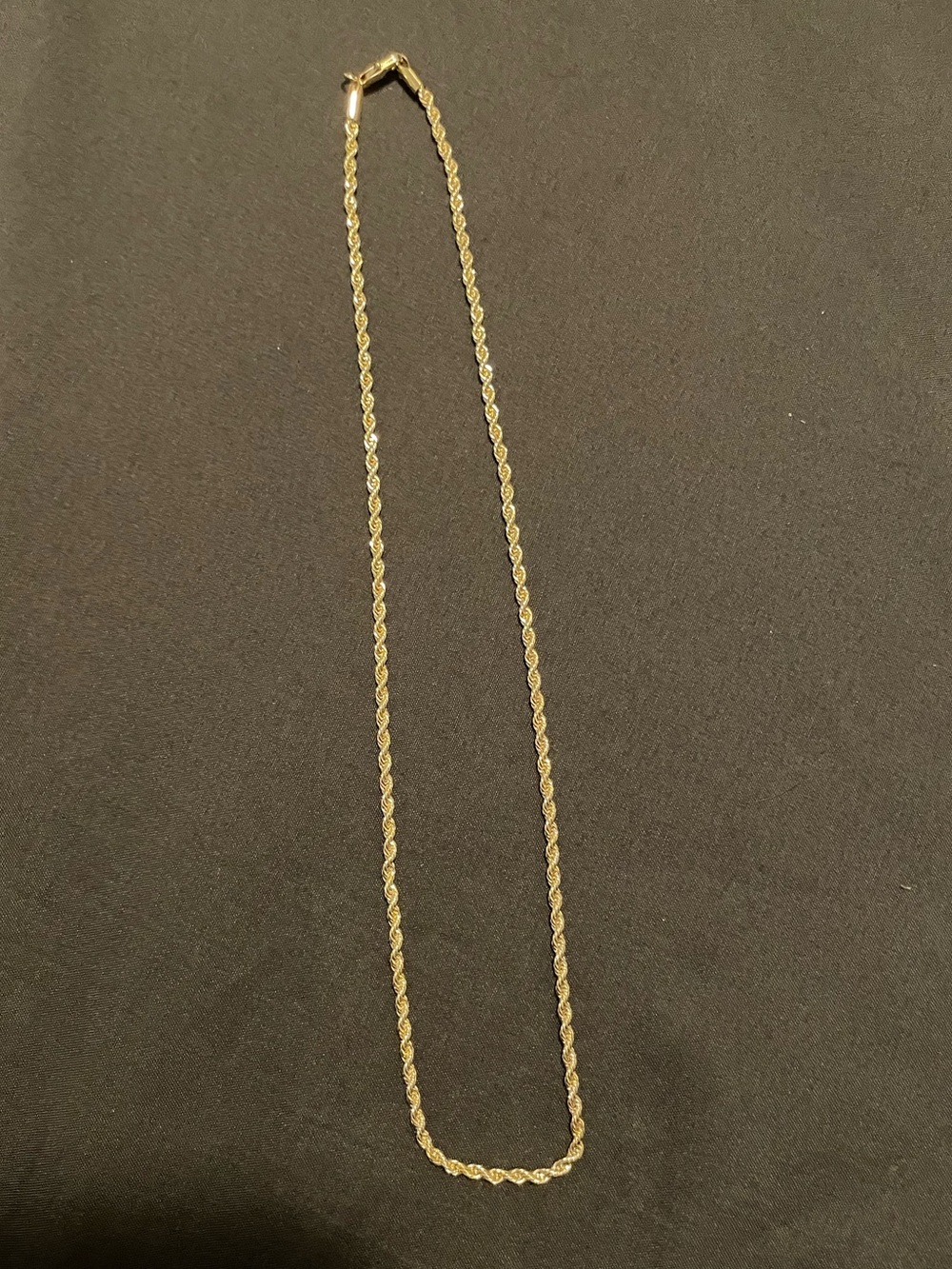New - 14k gold finish rope necklace